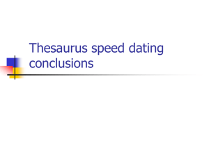 Thesaurus speed dating conclusions