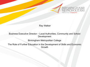 The role of further education in building skills into
