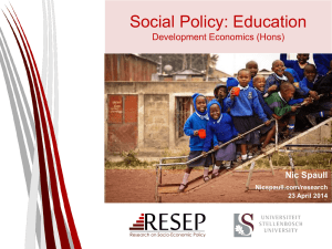 Education and Social Policy - Nic Spaull