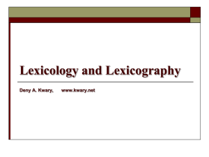 Lexicology - kwary.net