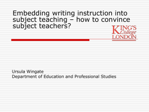 Embedding writing instruction into subject teaching