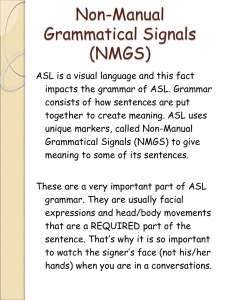 Non-Manual Grammatical Signals NMGS
