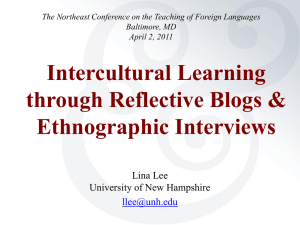 Intercultural Learning through Reflective Blogs