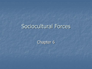 Chapter 6: Sociocultural Forces