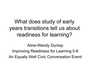 What does study of early years transitions tell us about readiness for