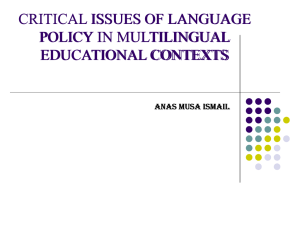 critical issues of language policy in multilingual educational contexts