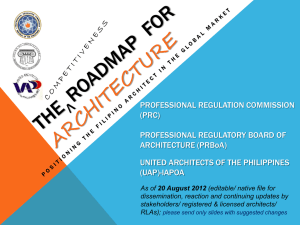 THE ROADMAP FOR ARCHITECTURE - Reconstituted Professional