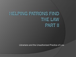 Helping Patrons Find The Law II