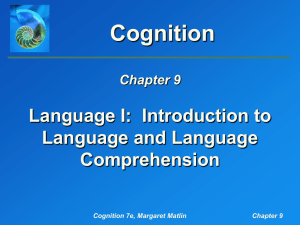 Introduction to Language and Language Comprehension
