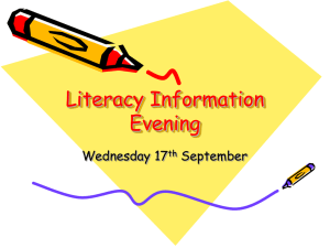 Literacy Evening Presentation – New Curriculum