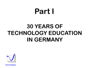 30 YEARS OF TECHNOLOGY EDUCATION IN GERMANY