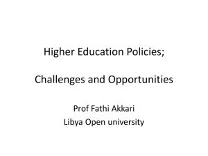 Challenges and Opportunities - Libya Higher Education Forum