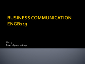 BUSINESS COMMUNICATION – Unit 5 – Rules of good