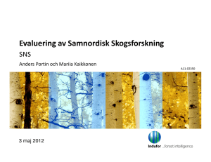 Evaluering av Samnordisk Skogsforskning