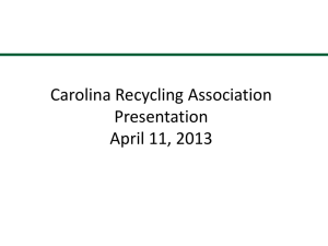 Wellman Plastics Recycling - Carolina Recycling Association