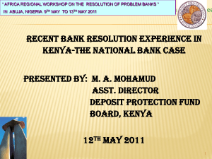 bank resolution - kenya experience