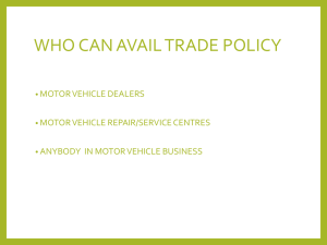 comparision of motor trade policies