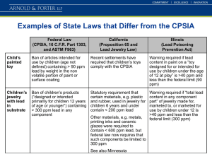 Examples of State Laws that Differ from the CPSIA