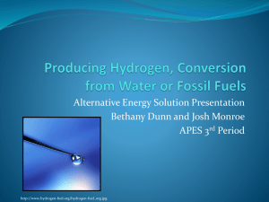 Hydrogen as a Fuel Source