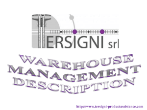 Warehouse description - Tersigni srl product assistance website