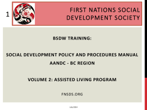 Assisted Living - First Nations Social Development Society