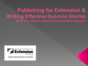 Publishing for Extension & Writing Effective Success Stories