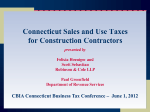 Sales and Use Taxes for the Construction Industry