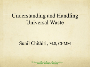 Universal Waste Training - Stephen F. Austin State University