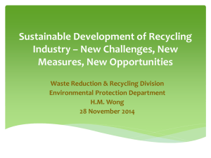 Sustainable Development of Recycling Industry