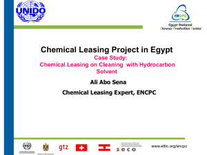 Chemical Leasing on Cleaning with Hydrocarbon Solvent