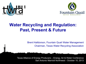 Water Recycling and Regulation