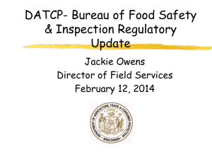 Jackie Owens DATCP - Wisconsin Association of Dairy Plant Field