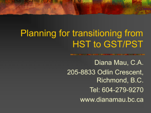 Transitioning from HST to GST and PST