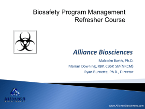 BSO and Biosafety Program - Rosalind Franklin University