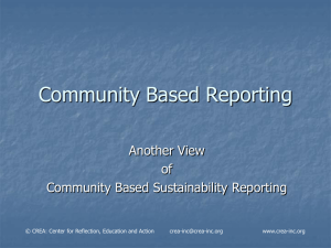 Community Based Reporting PPT
