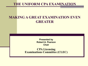 Report from CPA Licensing Examinations Committee