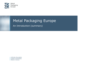 Metal Packaging Europe An Introduction (summary)