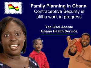 Ghana Sustainable Change Project - Reproductive Health Supplies