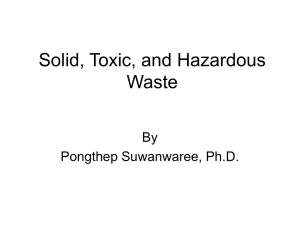 Solid, Toxic, and Hazardous Waste