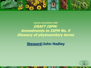Amendments to ISPM No. 5 Glossary of phytosanitary terms