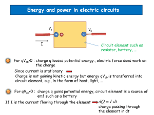 Energy and power in electric circuits