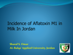 Incidence of Aflatoxin M1 in Milk from Jordan