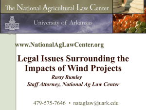 LIMITING WIND FARM LIABILITY - Department of Agricultural