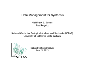 Data Management - National Center for Ecological Analysis and