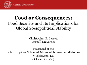 Food Security and Its Implications for Global