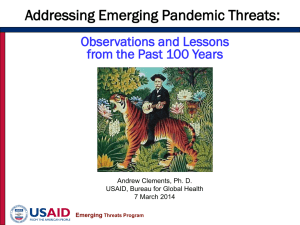 Addressing Emerging Pandemic Threats