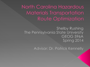 North Carolina Hazardous Materials Transportation Route