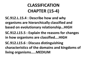 CLASSIFICATION and TAXONOMY