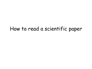 How to read and evaluate the scientific literature