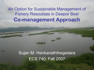 An option for sustainable management of fishery resources in